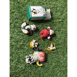 Vintage Christmas Ornament Lot – Penguin, Santa, Elf